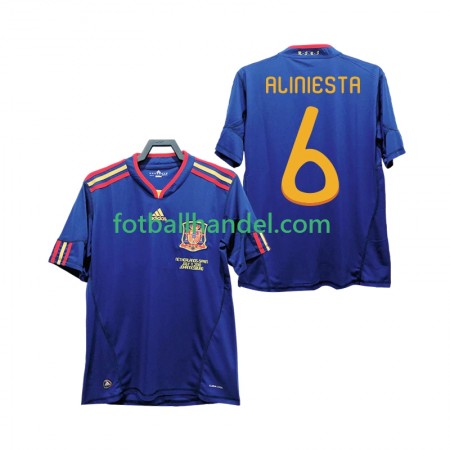 Herre Fotballdrakter Spania Andres Iniesta 6 2010 Borte Retro Kortermet